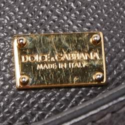 Pre Owned حقيبة دولتشي أند غابانا ميس سيسيلي جلد رصاصي متوسطة بيد علوية 