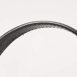 Pre Owned Dolce & Gabbana Black Lizard Embossed Leather Medium Miss Sicily Top Handle Bag