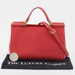 مملوكة مسبقًا Dolce & Gabbana Red Leather Double Handle Tote