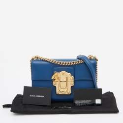 Dolce & Gabbana Blue Leather Lucia Shoulder Bag 
