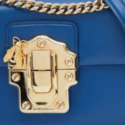 Dolce & Gabbana Blue Leather Lucia Shoulder Bag 
