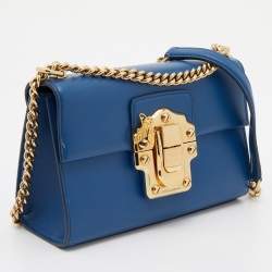 Dolce & Gabbana Blue Leather Lucia Shoulder Bag 