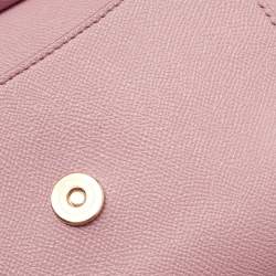 Pre Owned Dolce & Gabbana Pink Leather Small Miss Sicily Top Handle Bag