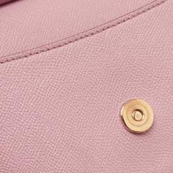 Pre Owned Dolce & Gabbana Pink Leather Small Miss Sicily Top Handle Bag