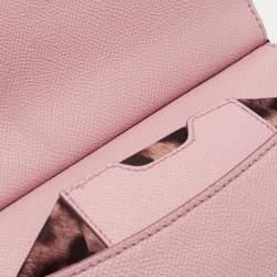 Pre Owned Dolce & Gabbana Pink Leather Small Miss Sicily Top Handle Bag