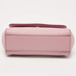 Pre Owned Dolce & Gabbana Pink Leather Small Miss Sicily Top Handle Bag