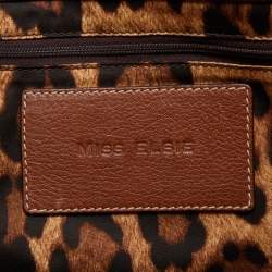 Pre Owned Dolce & Gabbana Brown Raffia And Leather Miss Elsie Tote