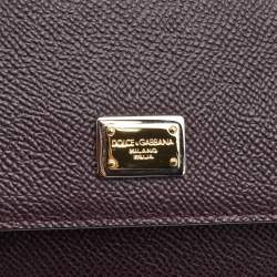Pre Owned Dolce & Gabbana Purple Leather Mini Miss Sicily Top Handle Bag
