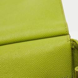 Pre Owned Dolce & Gabbana Apple Green Leather Large Miss Sicily Top Handle Bag