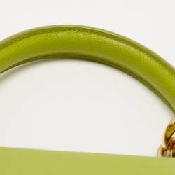 Pre Owned Dolce & Gabbana Apple Green Leather Large Miss Sicily Top Handle Bag