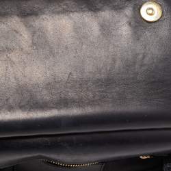Pre Owned Dolce & Gabbana Black Crochet Raffia and Snakeskin Leather Medium Miss Sicily Top Handle Bag