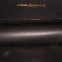 Pre Owned Dolce & Gabbana Gold Small Devotion Satchel