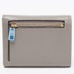Dolce & Gabbana Beige Leather DG Crystals Trifold Wallet