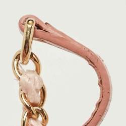 Pre Owned Dolce & Gabbana Pink Straw Glam Round Crossbody Bag