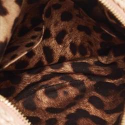 Pre Owned Dolce & Gabbana Pink Straw Glam Round Crossbody Bag