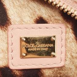 Pre Owned Dolce & Gabbana Pink Straw Glam Round Crossbody Bag
