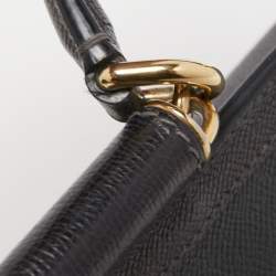 Pre Owned Dolce & Gabbana Black Leather Medium Miss Sicily Top Handle Bag