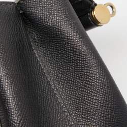 Pre Owned Dolce & Gabbana Black Leather Medium Miss Sicily Top Handle Bag