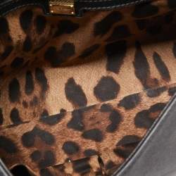 Pre Owned Dolce & Gabbana Black Leather Medium Miss Sicily Top Handle Bag