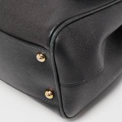 Pre Owned Dolce & Gabbana Black Leather Medium Miss Sicily Top Handle Bag