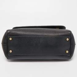 Pre Owned Dolce & Gabbana Black Leather Medium Miss Sicily Top Handle Bag