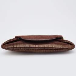 Pre Owned Dolce & Gabbana Metallic Brown Glitter Suede Chain Pochette