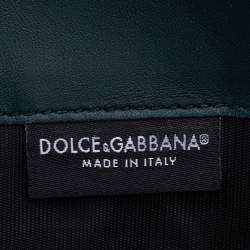 Pre Owned Dolce & Gabbana Green Leather and Python DG Amore Crossbody Bag