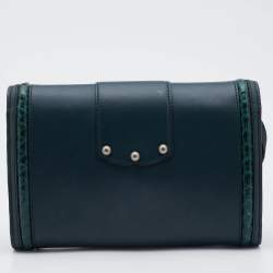 Pre Owned Dolce & Gabbana Green Leather and Python DG Amore Crossbody Bag