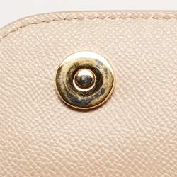 Pre Owned Dolce & Gabbana Beige Leather Medium Miss Sicily Top Handle Bag