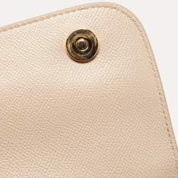 Pre Owned Dolce & Gabbana Beige Leather Medium Miss Sicily Top Handle Bag