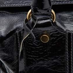 Pre Owned D&G Black Patent Leather Frame Front Pocket Bag