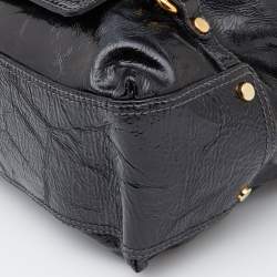 Pre Owned D&G Black Patent Leather Frame Front Pocket Bag