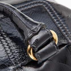 Pre Owned D&G Black Patent Leather Frame Front Pocket Bag
