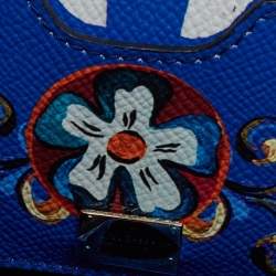 Pre Owned Dolce & Gabbana Multicolor Teatro Dei Pupi Print Leather Medium Miss Sicily Top Handle Bag
