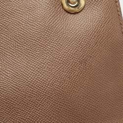 Pre Owned Dolce & Gabbana Beige Leather Large Miss Sicily Top Handle Bag