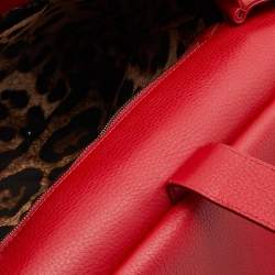 Pre Owned Dolce & Gabbana Red Leather Miss Sicily Top Handle Bag