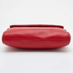 Pre Owned Dolce & Gabbana Red Leather Miss Sicily Top Handle Bag