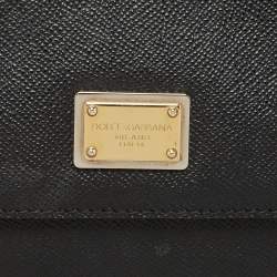 Pre Owned Dolce & Gabbana Black Leather Large Miss Sicily Top Handle Bag