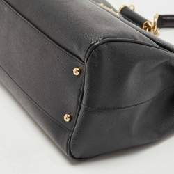 Pre Owned Dolce & Gabbana Black Leather Large Miss Sicily Top Handle Bag