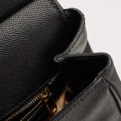 Pre Owned Dolce & Gabbana Black Leather Large Miss Sicily Top Handle Bag