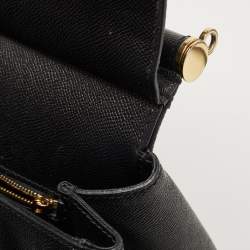 Pre Owned Dolce & Gabbana Black Leather Large Miss Sicily Top Handle Bag
