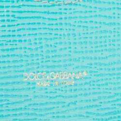 Pre Owned Dolce & Gabbana Turquoise Green Leather Medium Miss Sicily Top Handle Bag