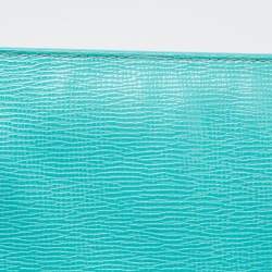 Pre Owned Dolce & Gabbana Turquoise Green Leather Medium Miss Sicily Top Handle Bag