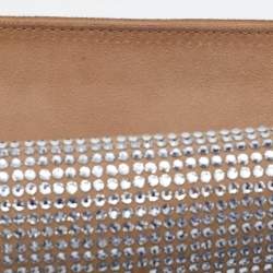 Pre Owned Dolce & Gabbana Gold/Silver Crystal Embellished and Watersnake Leather DG Chain Clutch