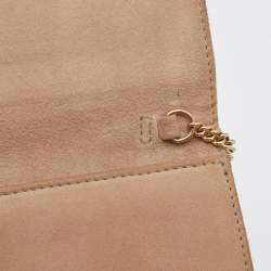 Pre Owned Dolce & Gabbana Gold/Silver Crystal Embellished and Watersnake Leather DG Chain Clutch