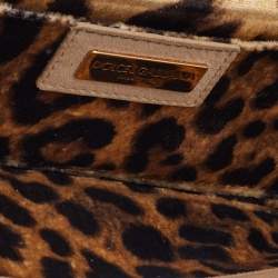 Pre Owned Dolce & Gabbana Gold/Silver Crystal Embellished and Watersnake Leather DG Chain Clutch