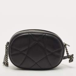 Pre Owned Dolce & Gabbana Black Matelasse Leather Devotion Camera Crossbody Bag
