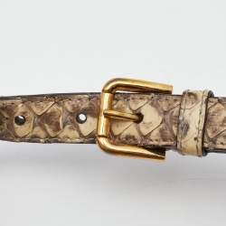 مملوكة مسبقًا Dolce & Gabbana Beige/Brown Python Medium Miss Sicily Top Handle Bag