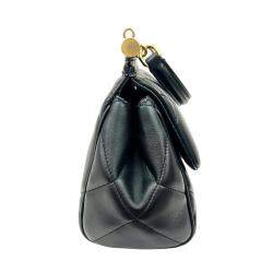 Dolce & Gabbana Black Quilted Leather Small Miss Sicily Top Handle Bag