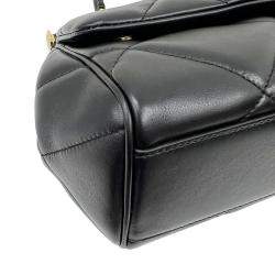 Dolce & Gabbana Black Quilted Leather Small Miss Sicily Top Handle Bag